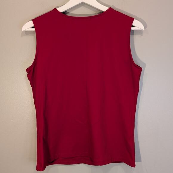Acorn Tank Top Womens Red V-neck Tank Stretch Lined Made in America - Size S - Picture 2 of 7